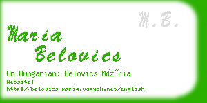 maria belovics business card